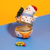 Snowman with Christmas Tree Trinket Box