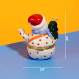 Snowman with Christmas Tree Trinket Box