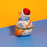 Snowman with Christmas Tree Trinket Box