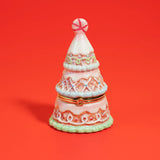 Pink Christmas Tree Trinket Box