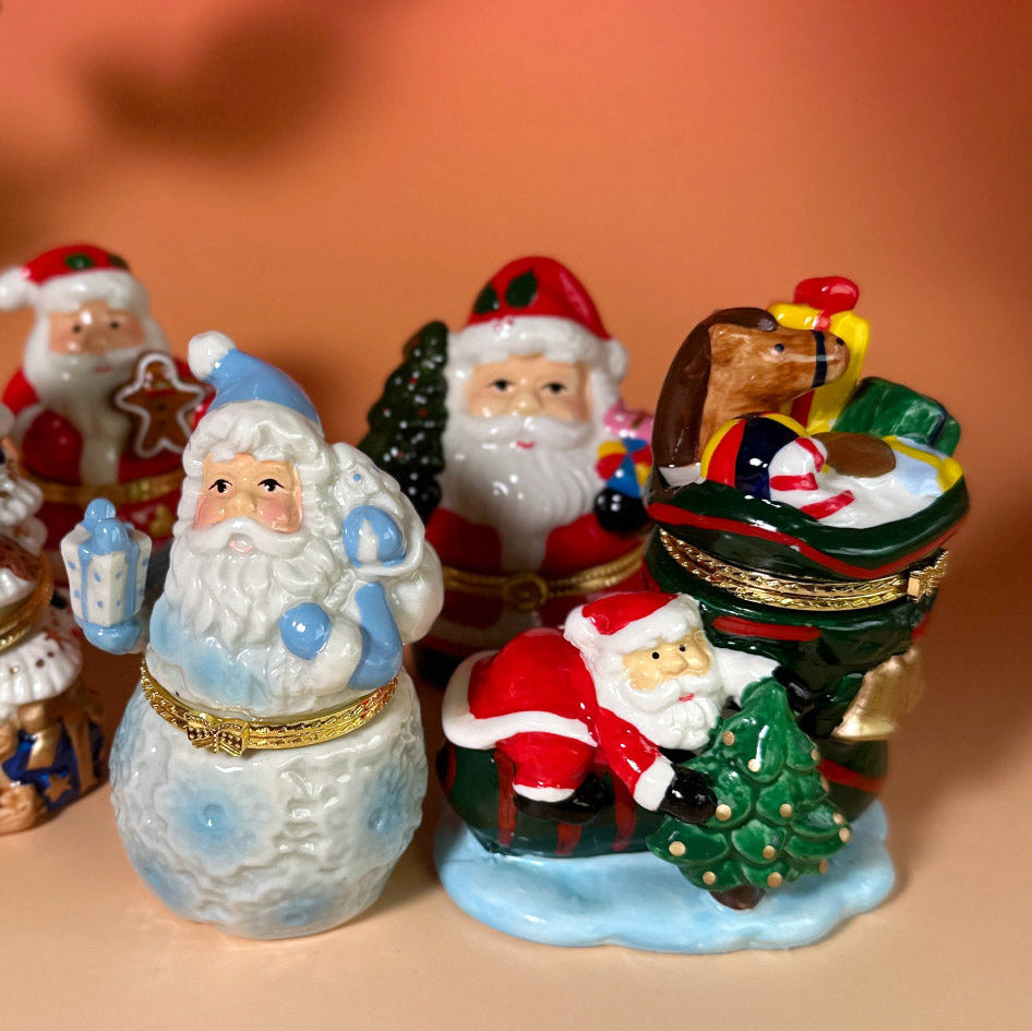 フォークアート サンタとBearaphernaliaハートボックス3点セット Trinket Box Christmas Collection – 3PERCENTMARKET