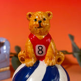 Teddy Bear on Striped Ball Trinket Box