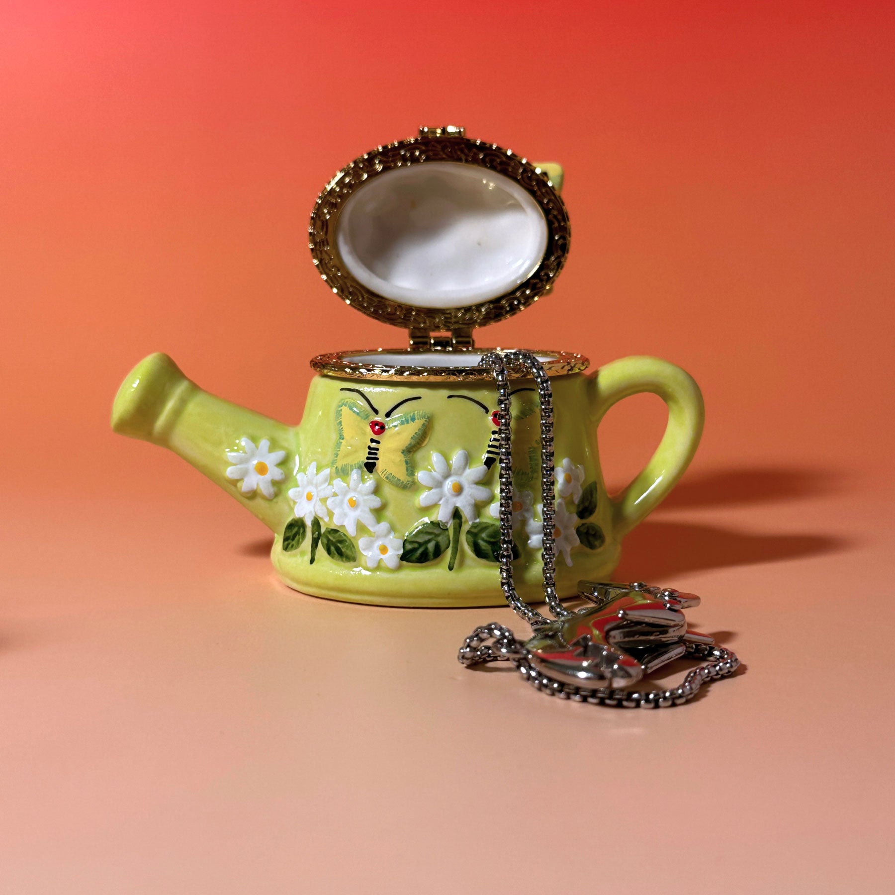 Butterfly Watering Can Trinket Box