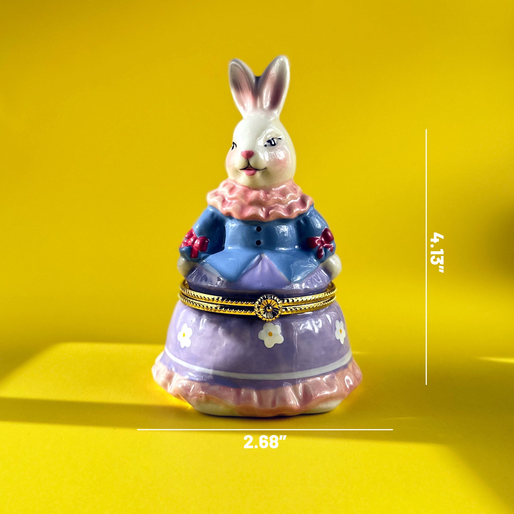 Bunny in Blue Dress Trinket Box