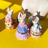 Bunny in Blue Dress Trinket Box