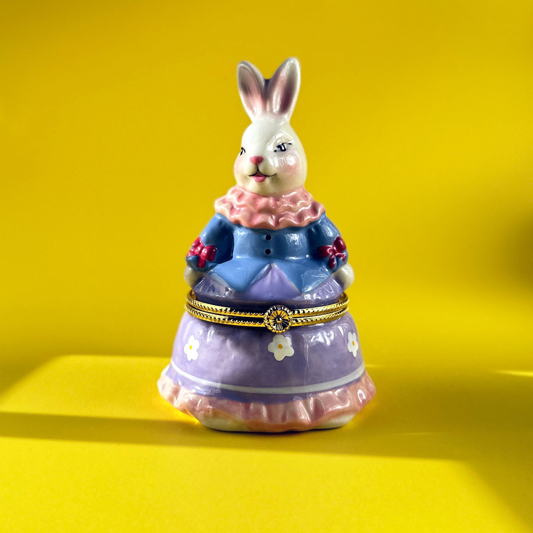 Bunny in Blue Dress Trinket Box