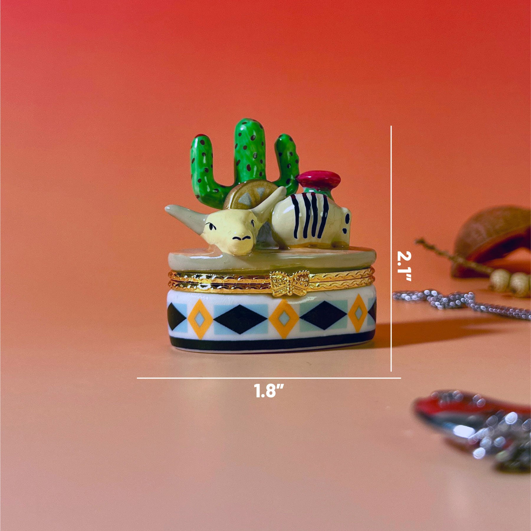 Cactus & Skull Trinket Box