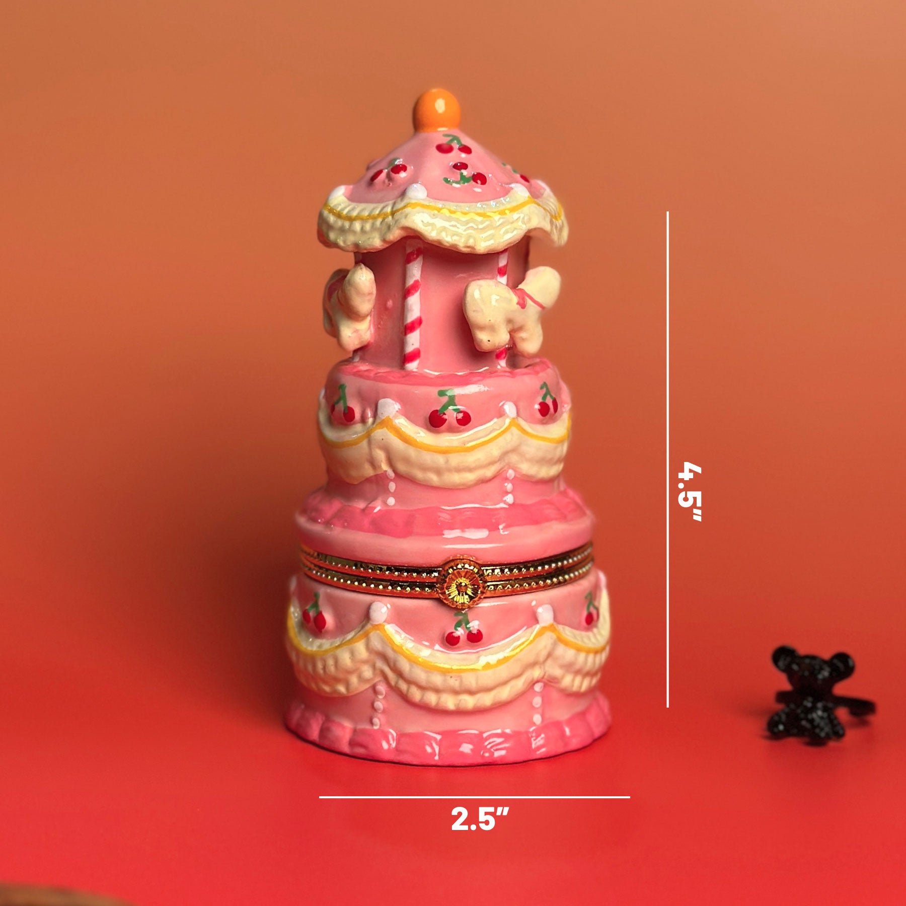 Pink Carousel Cake Trinket Box