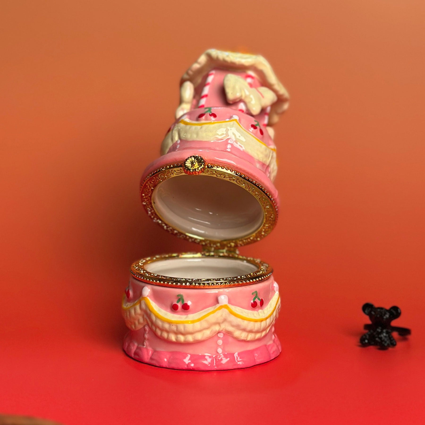 Pink Carousel Cake Trinket Box