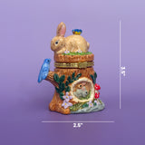 Bunny Tree Stump Trinket Box