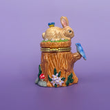 Bunny Tree Stump Trinket Box