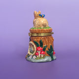 Bunny Tree Stump Trinket Box