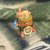 Bunny Tree Stump Trinket Box