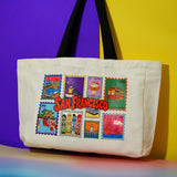 San Francisco Stamp Wide Tote Bag