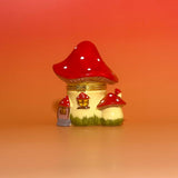 Hand-painted ceramic Mushroom Trinket Box on a clean white background, showcasing its design