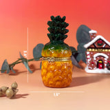 Hand-painted ceramic Pineapple Trinket Box, whimsical holiday gift idea for Christmas or winter celebrations