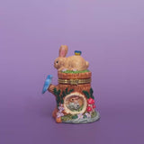 Bunny Tree Stump Trinket Box