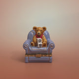 Teddy Bear in Armchair Trinket Box