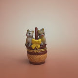 Adorable Cats in Basket Trinket Box