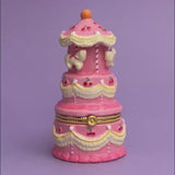 Pink Carousel Cake Trinket Box